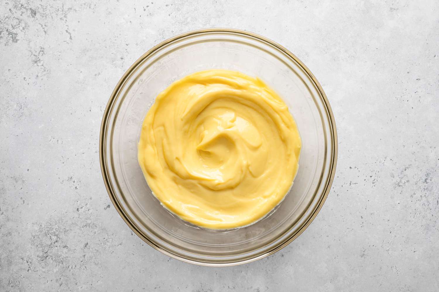 Smooth Pastry Cream in a Bowl for Bee Sting Cake