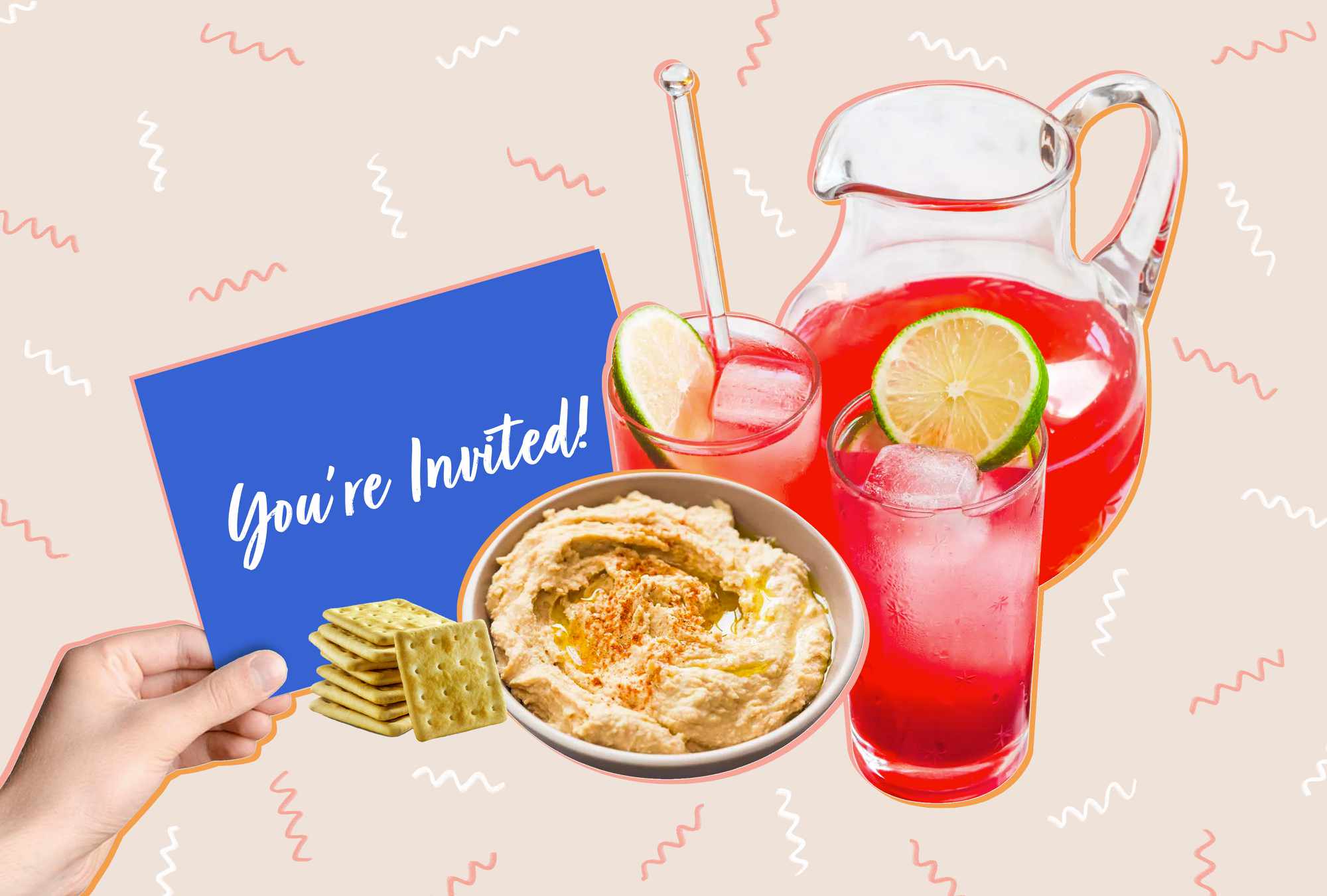 card invitation with drinks