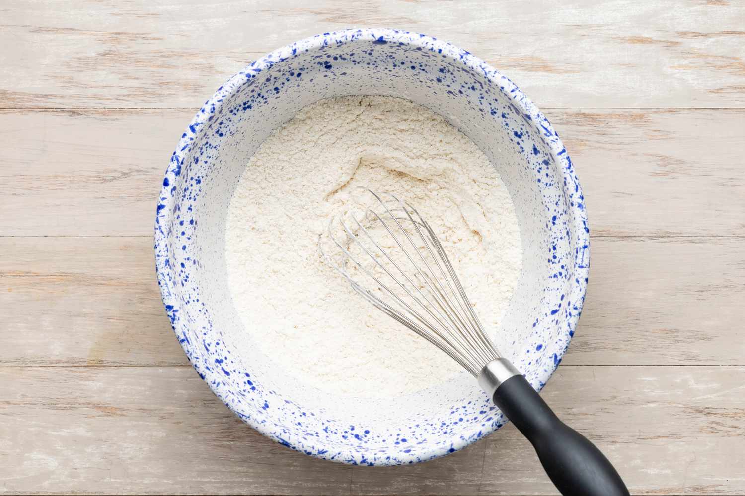 dry ingredients in a bowl whisked together