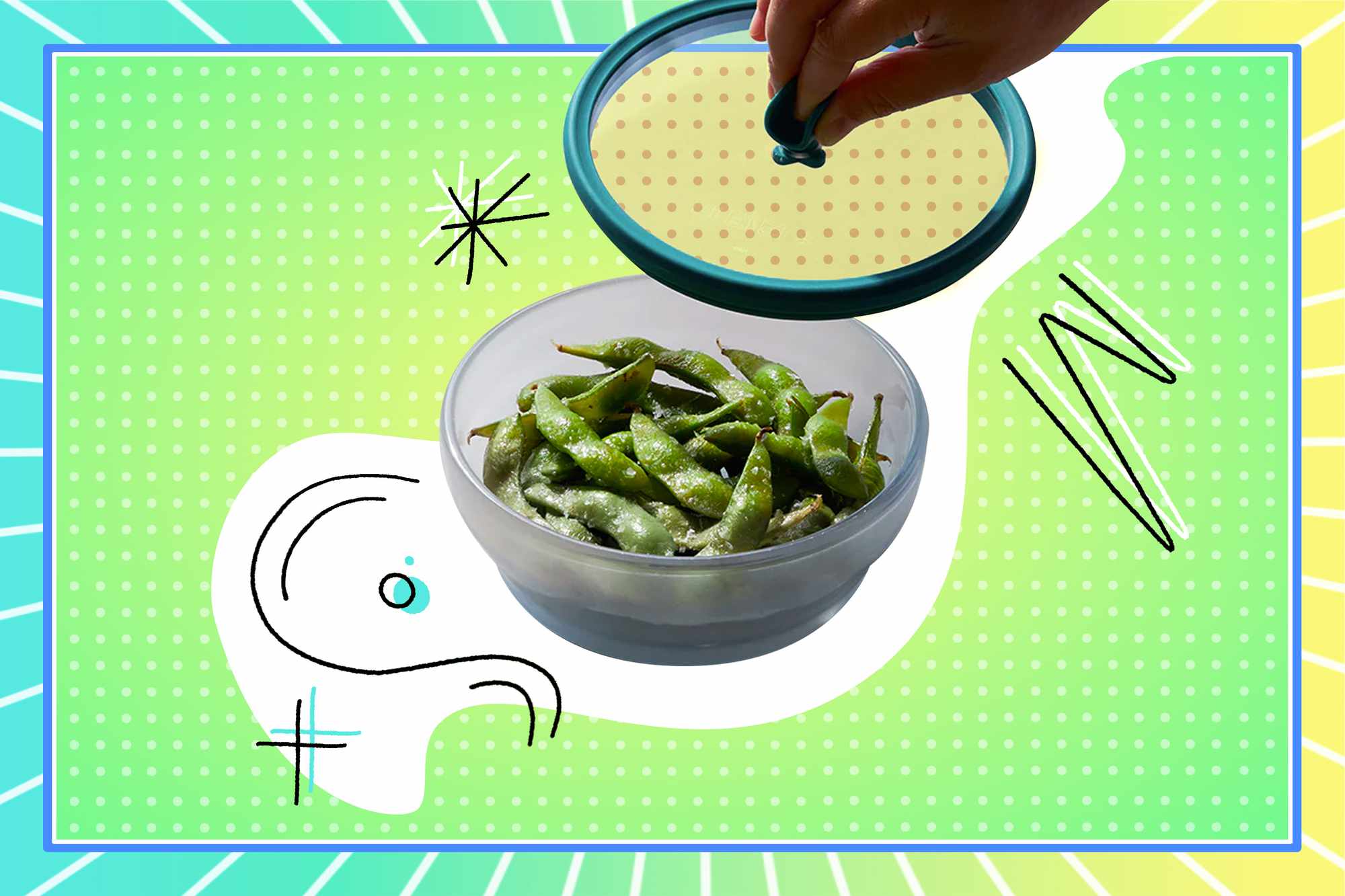 Anyday microwave bowl with edamame