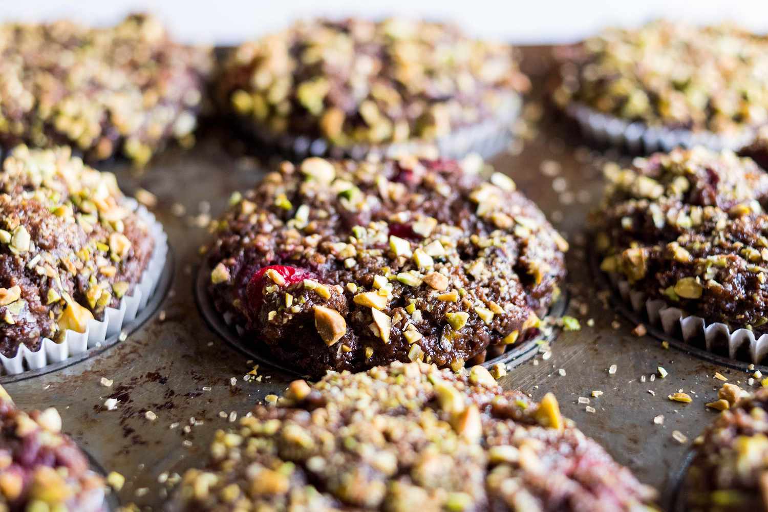 Chocolate Zucchini Cranberry Muffins