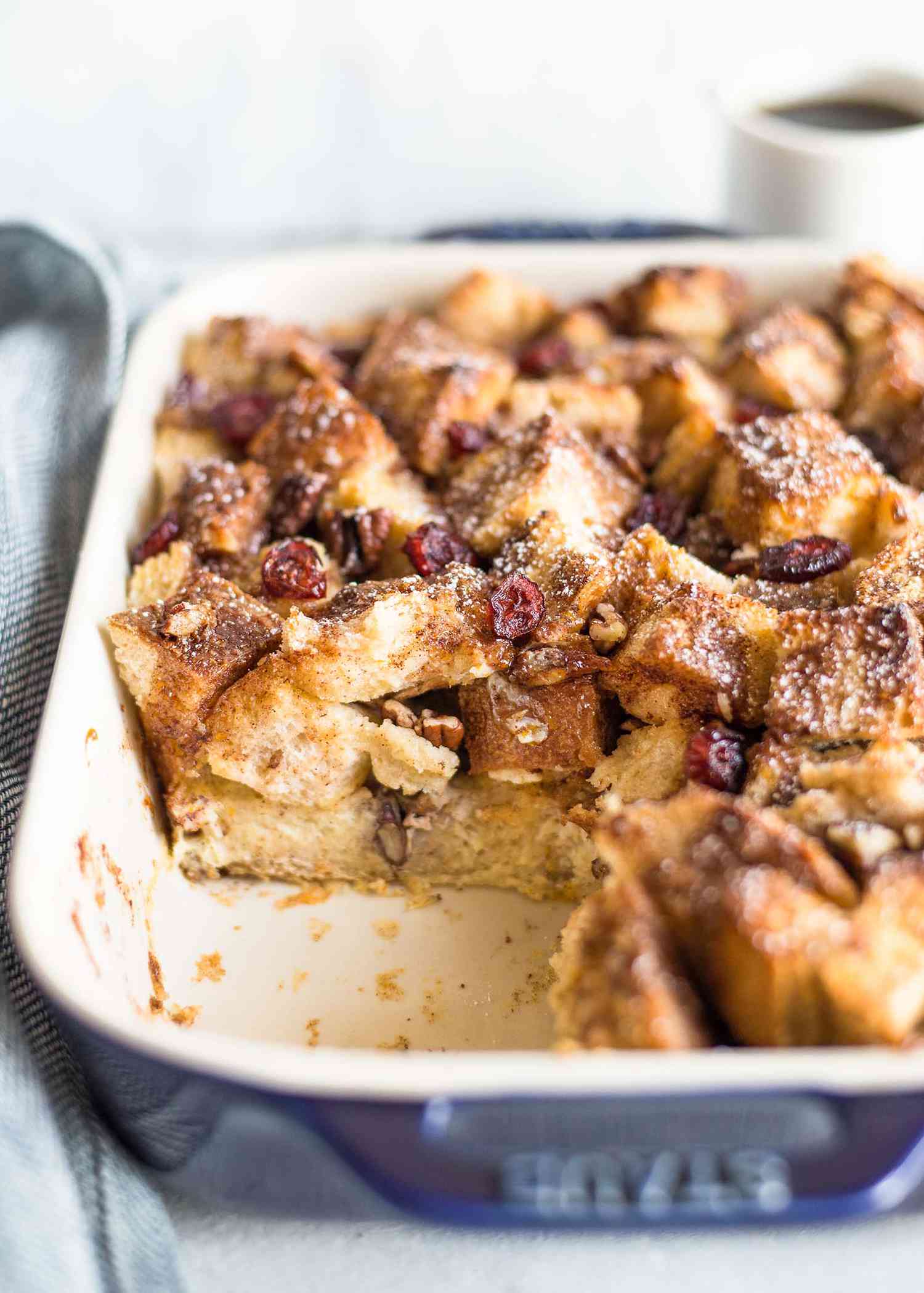 Finished French Toast Casserole Recipe in Baking Pan 