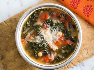 Kale Sausage Chickpea Soup