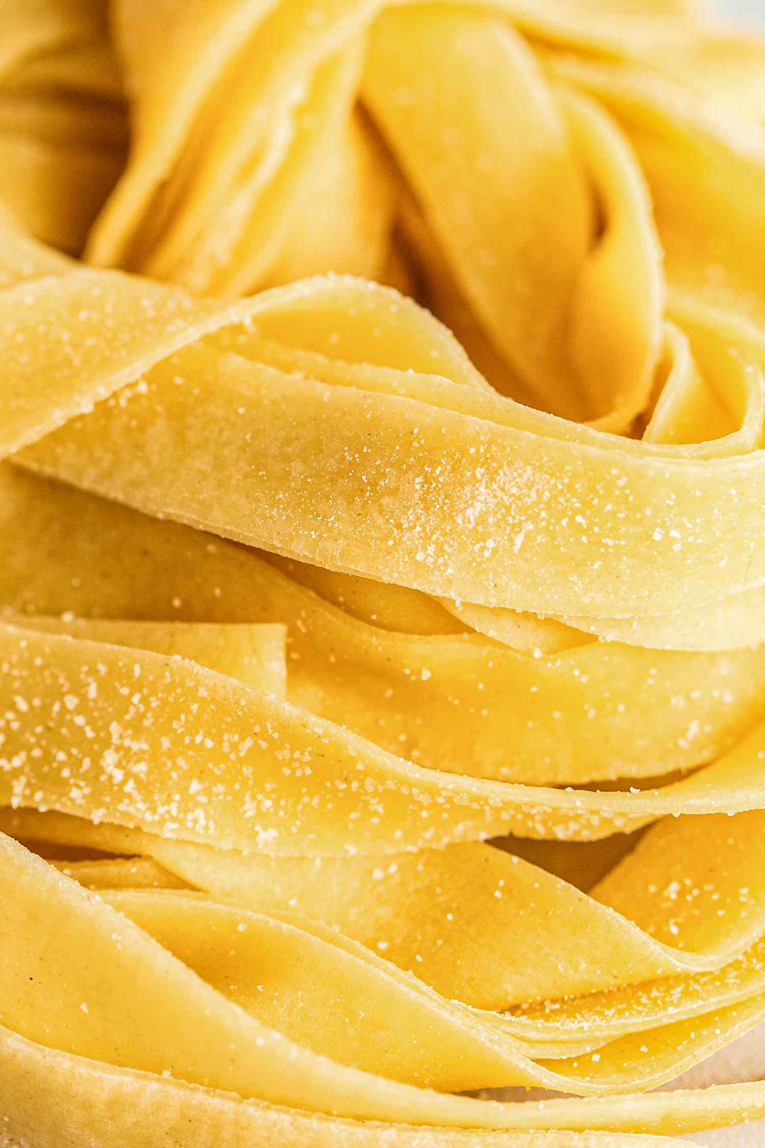 Close Up of a Bundle of Homemade Tagliatelle 
