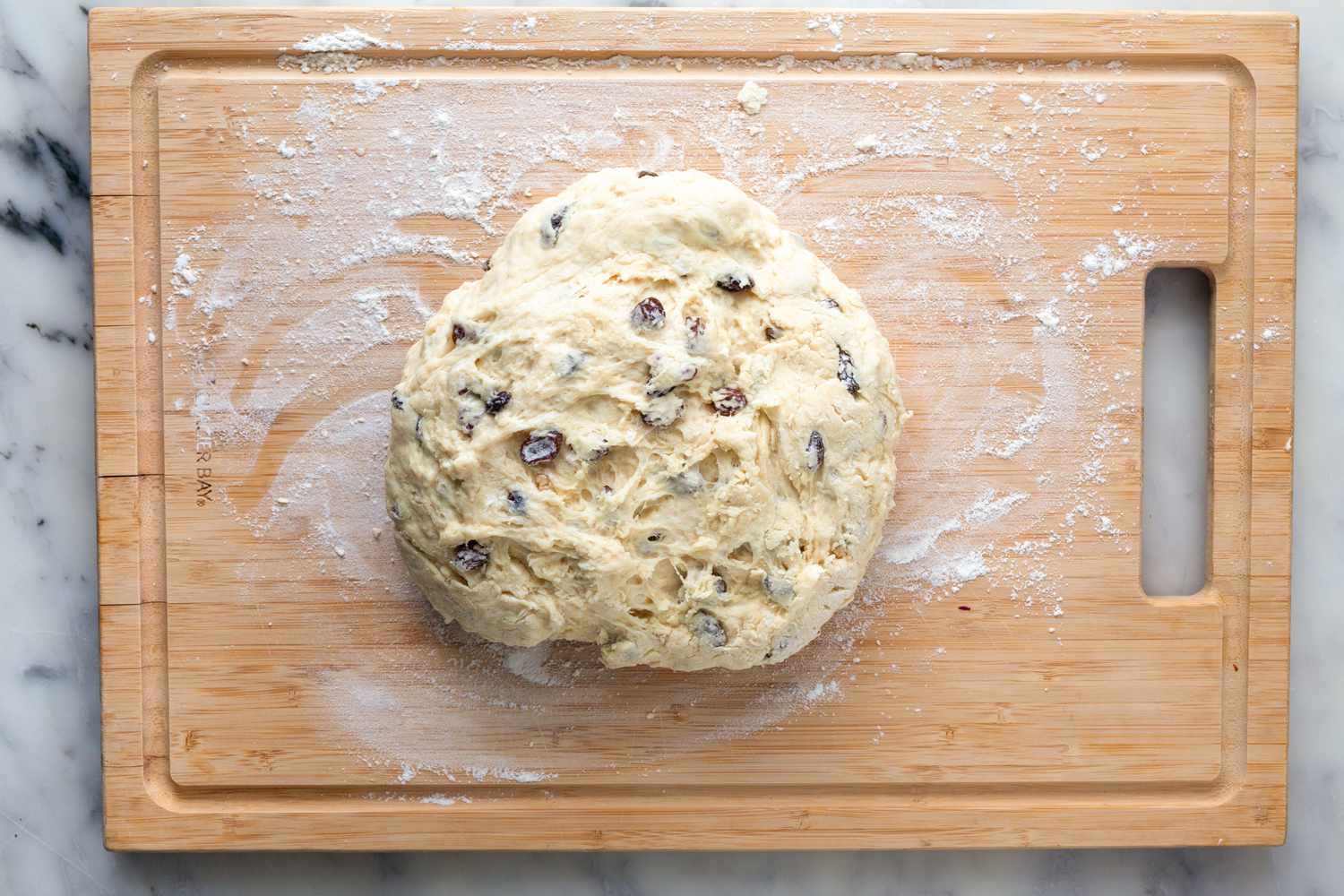 Irish Soda Bread dough on a floured board
