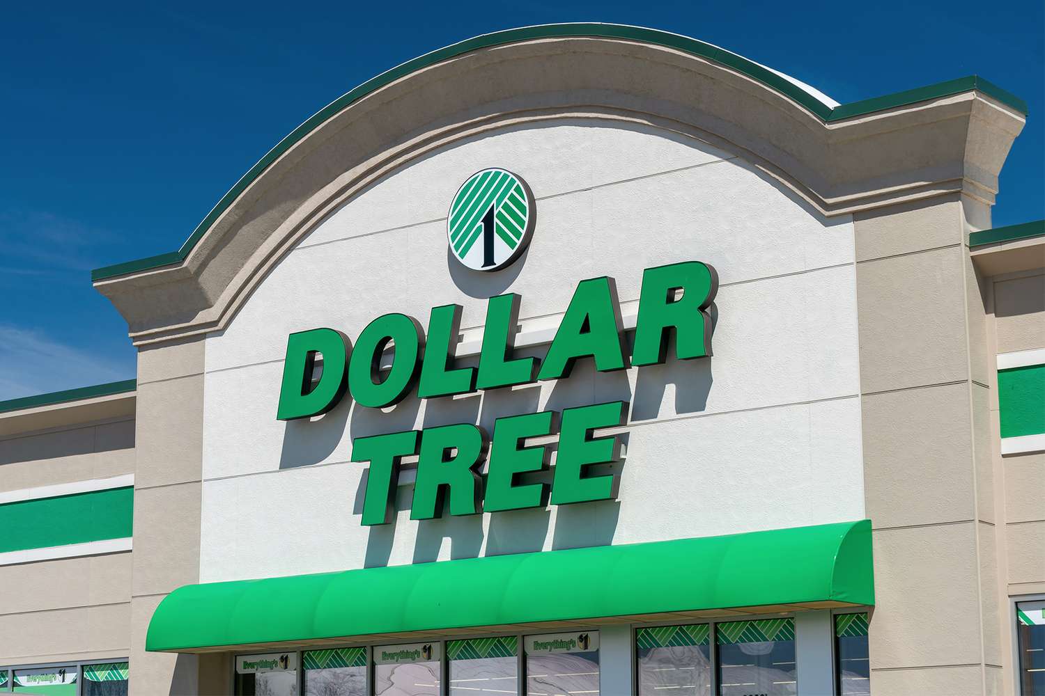 Facade of a Dollar Tree store with its logo and storefront displayed prominently