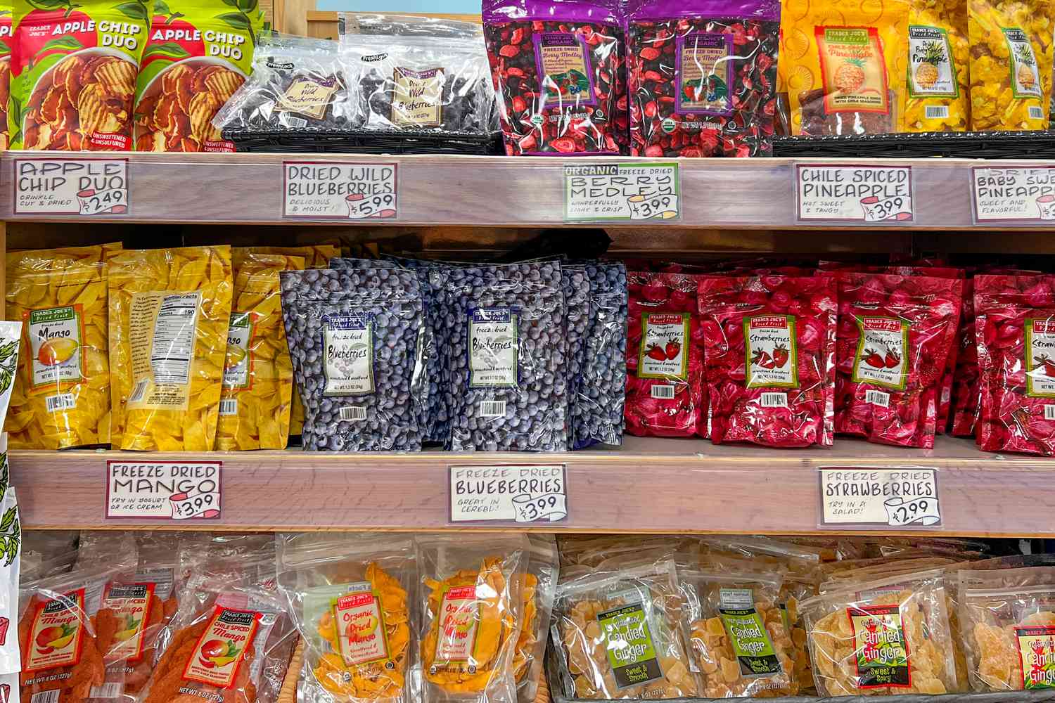freeze dried fruit at Trader Joe's