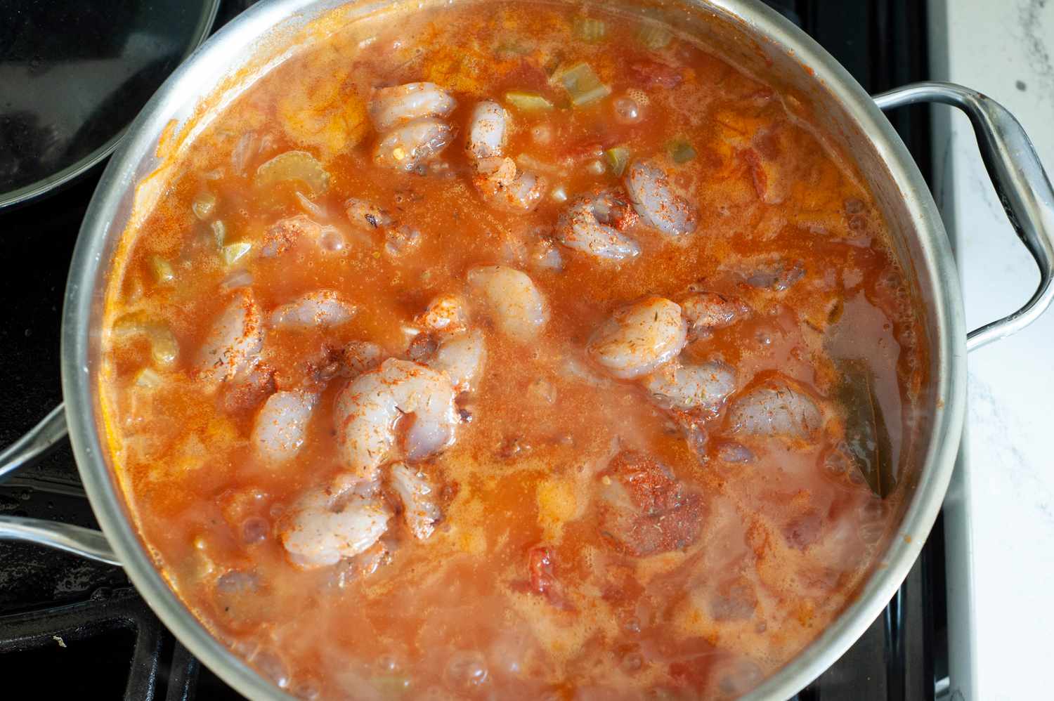 Shrimp creole in pan