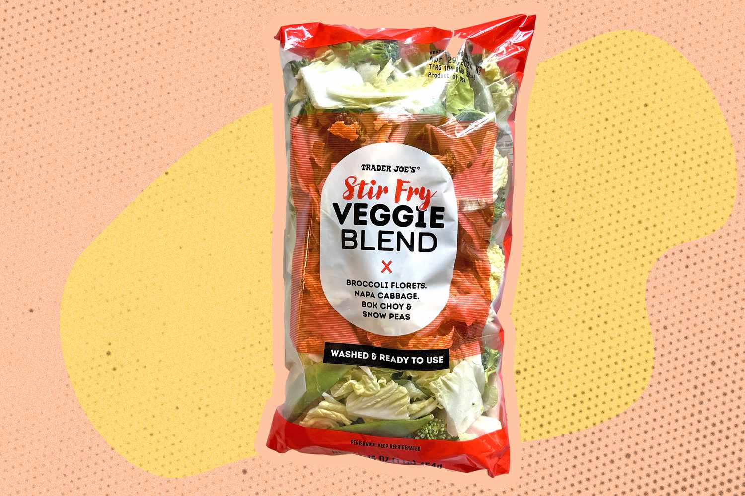 A bag of Trader Joe's stir fry veggie blend