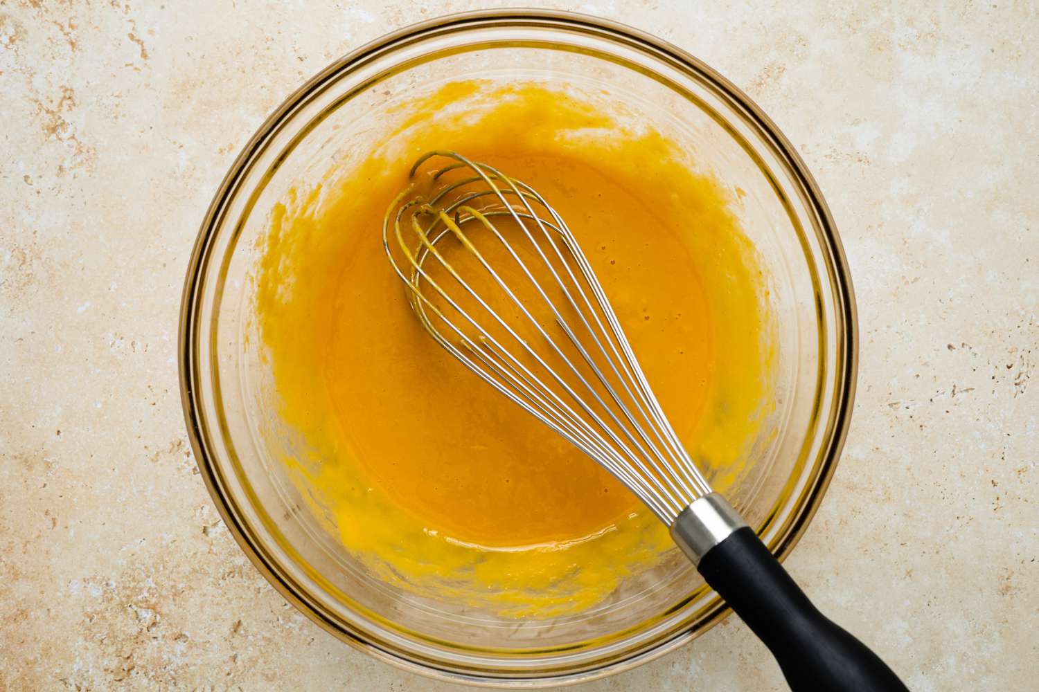 Wet Ingredients for Pumpkin Scones Whisked in a Bowl