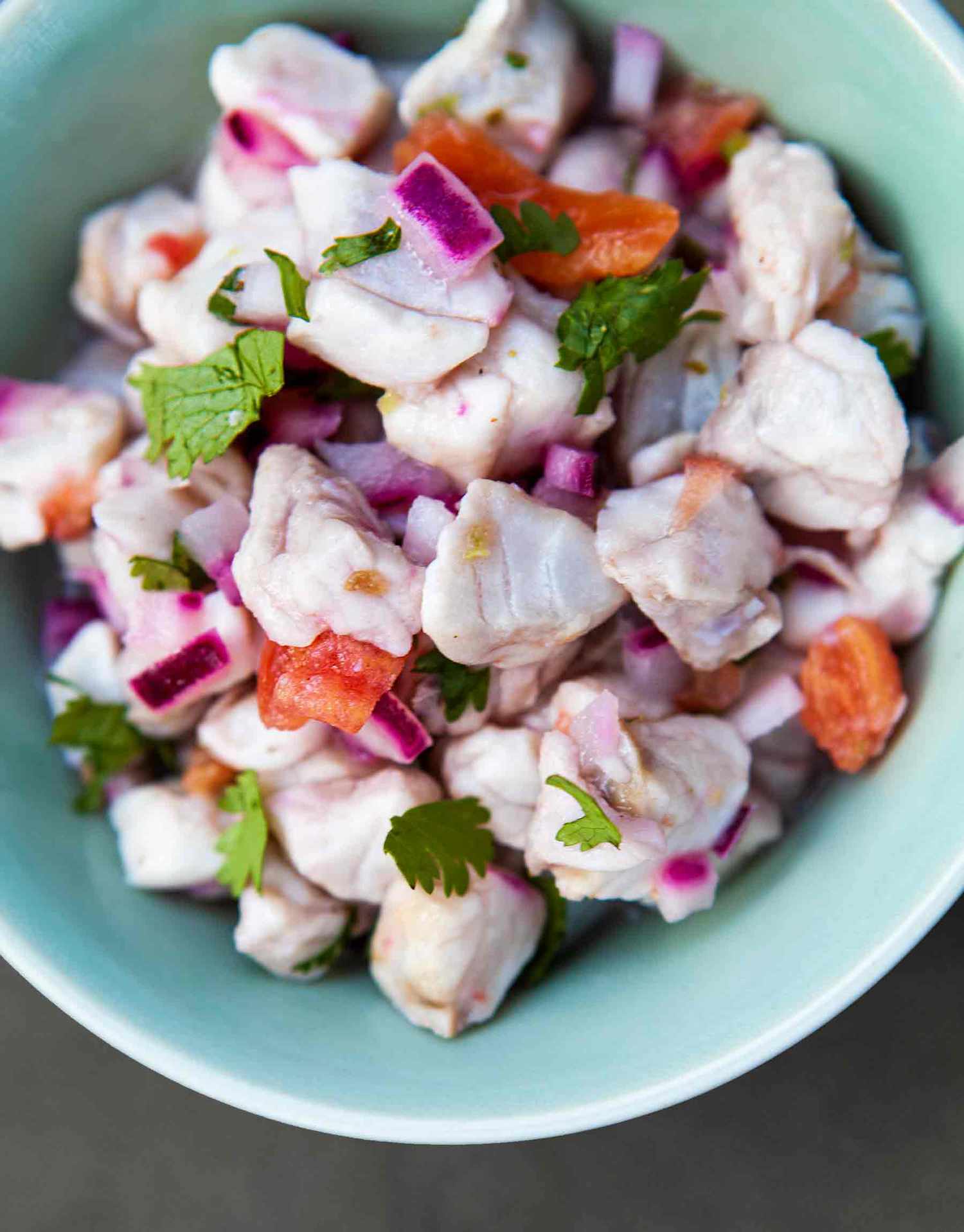 How to Make Ceviche with fish, onions, tomatoes, and chili