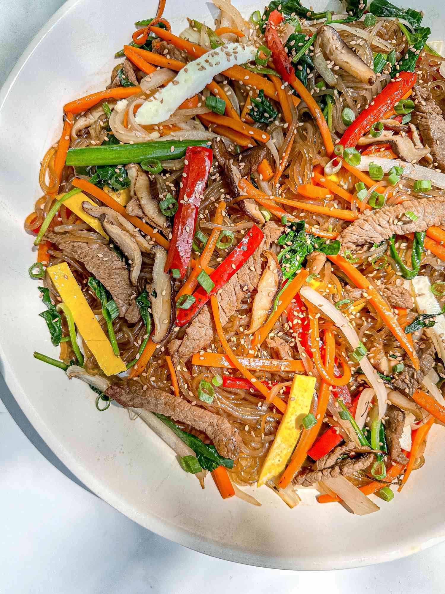 japchae on a plate