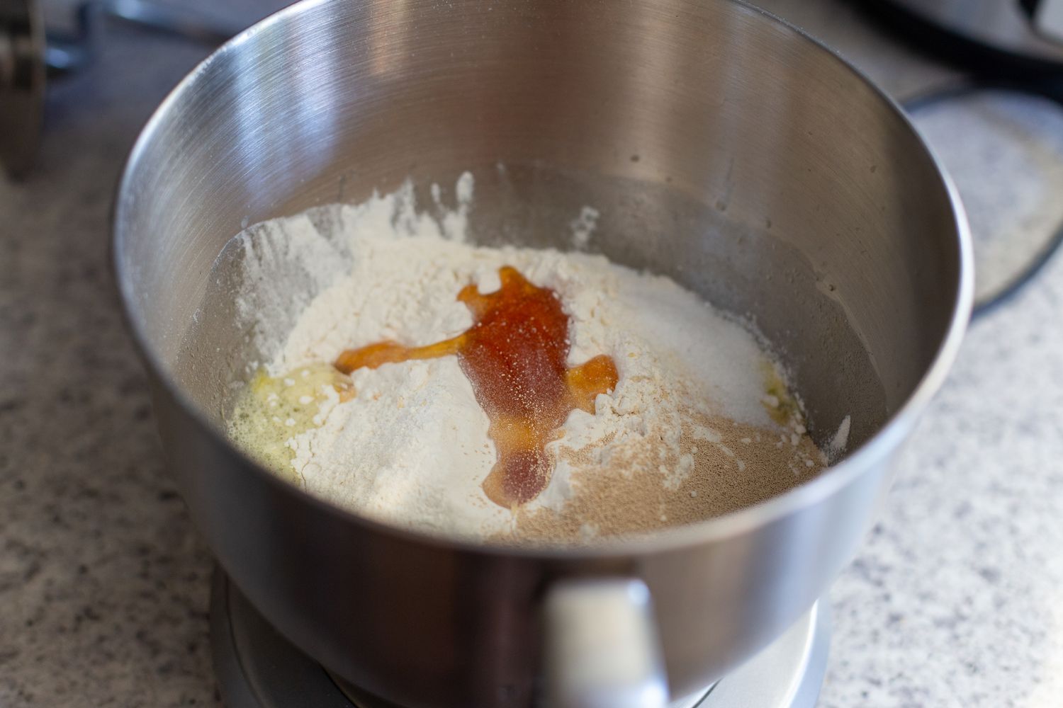 add flour to egg mixture