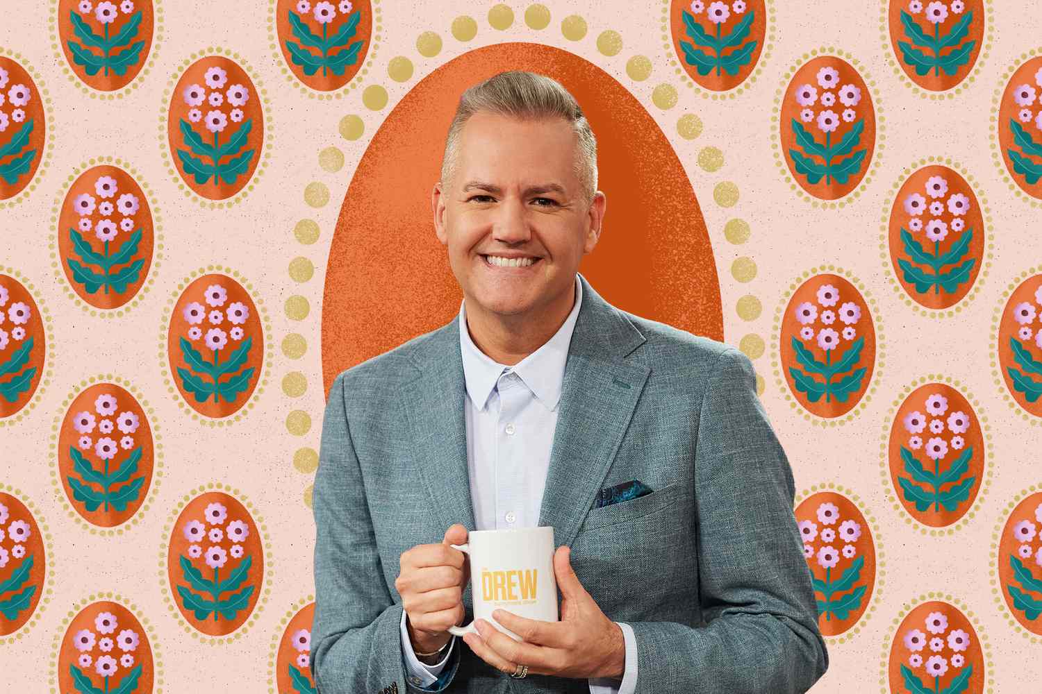 Portrait of Ross Mathews on a floral background