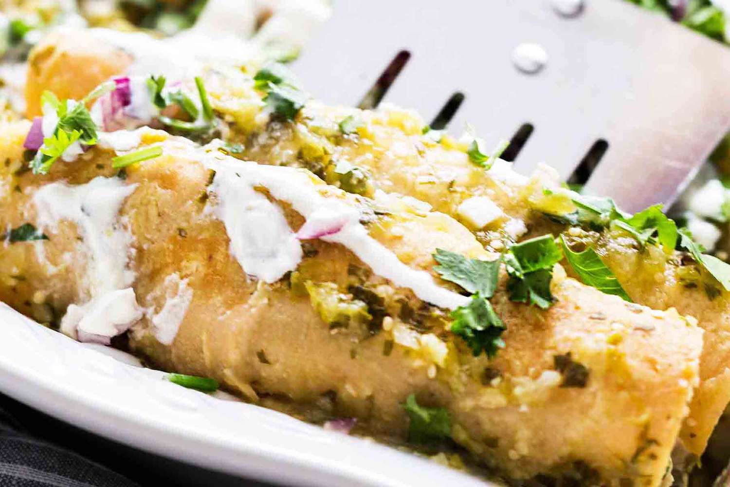 Salsa Verde Chicken Enchiladas