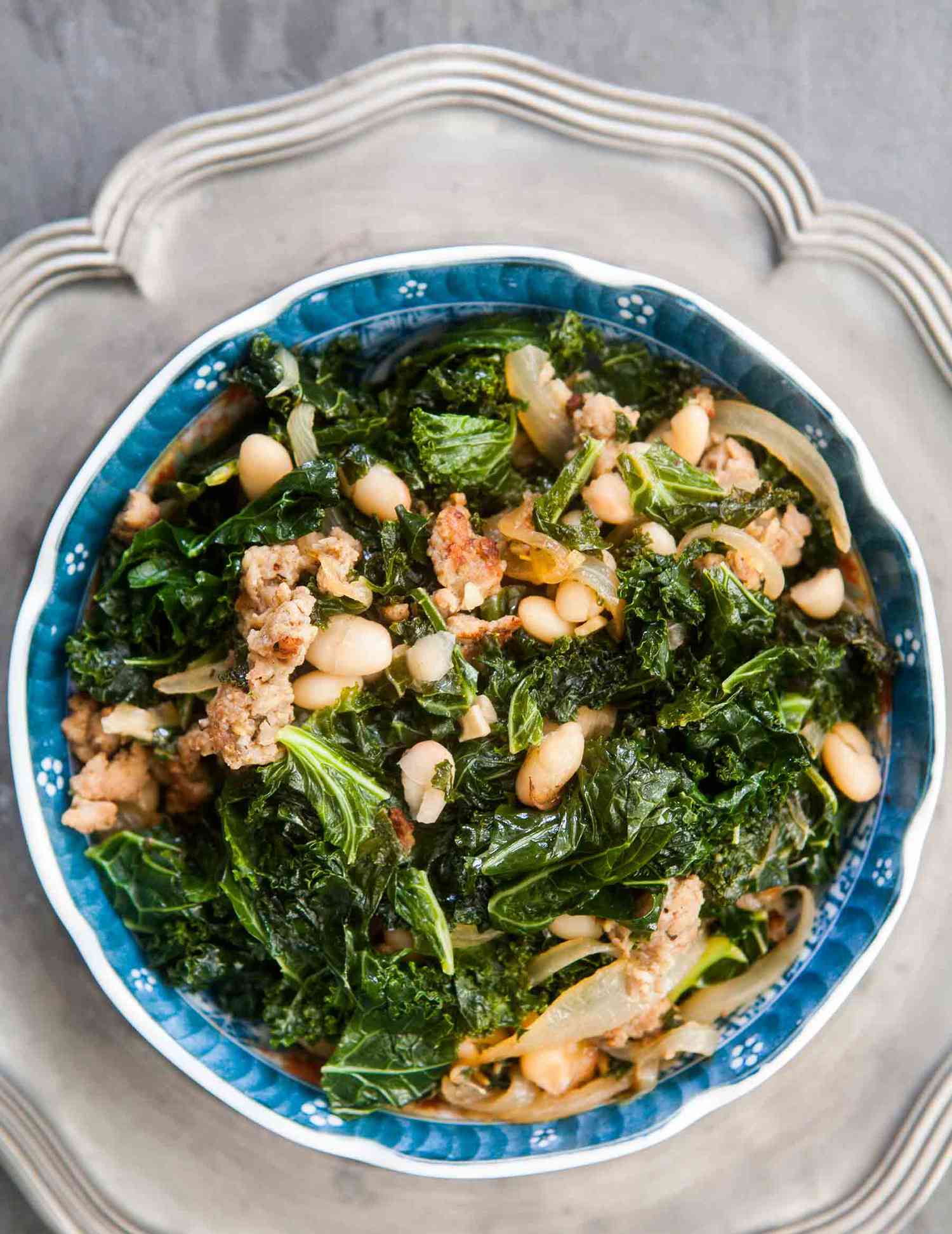 Quick Kale, Sausage, and White Beans