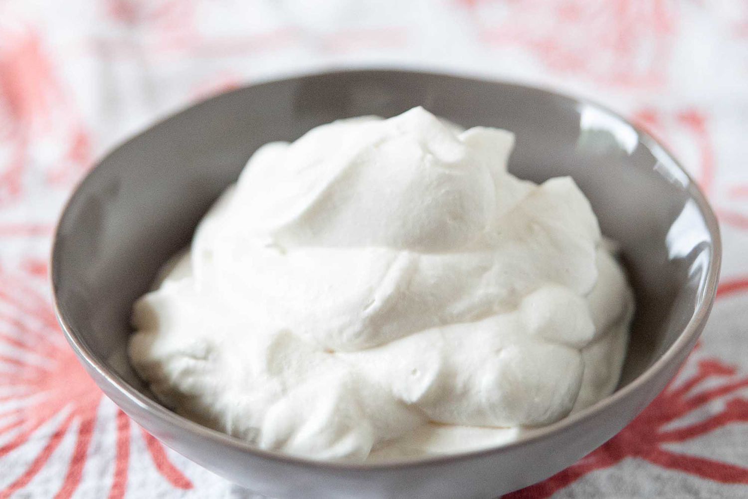 Homemade Whipped Cream - whipping cream in grey dish