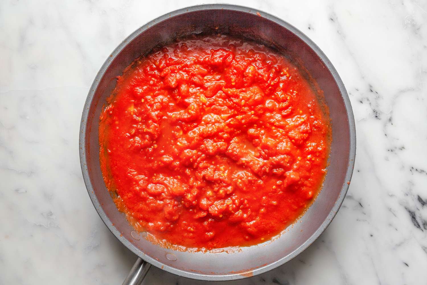 Tomato Sauce for Stuffed Shells in a Skillet