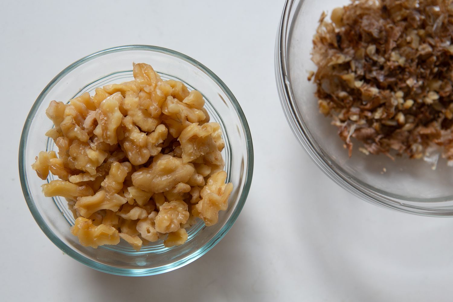 Remove Walnut Skins for Chile en Nogada