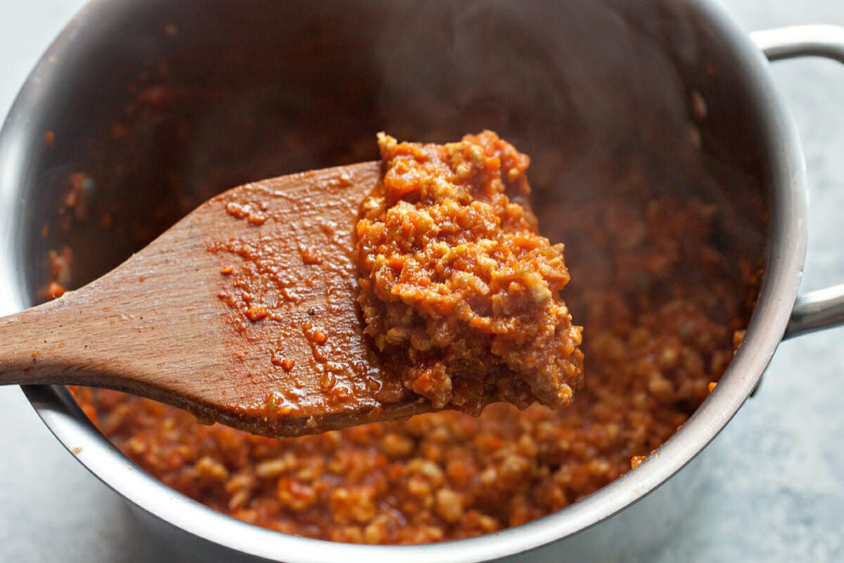 Easy Sloppy Joes with Turkey add the sauce