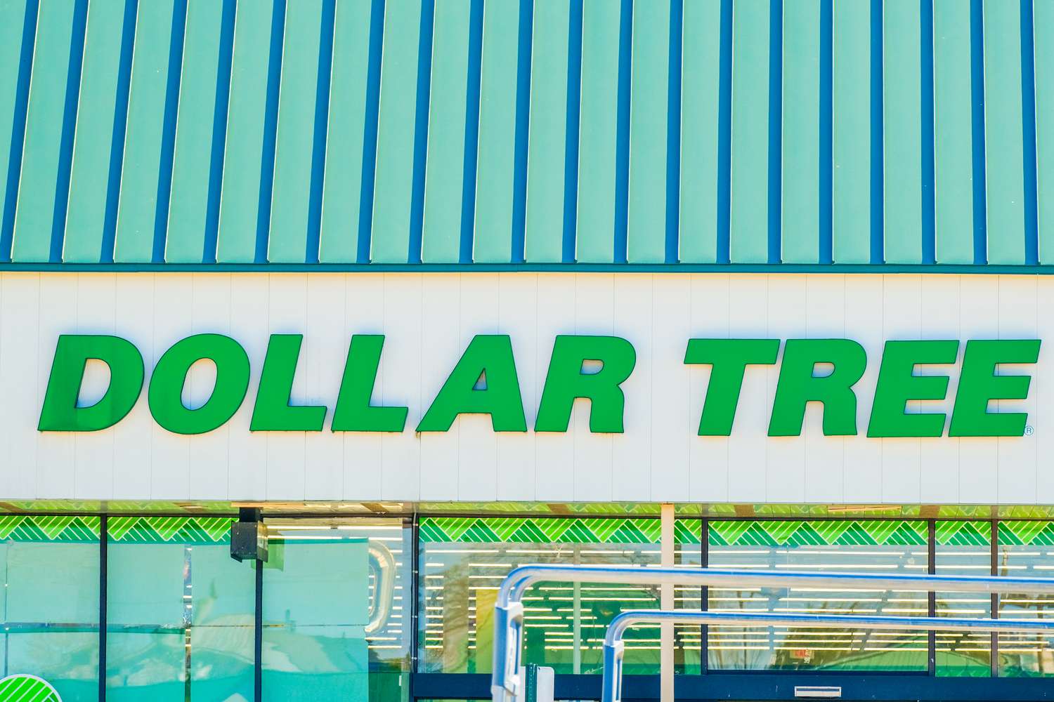 View of a Dollar Tree storefront with its sign visible