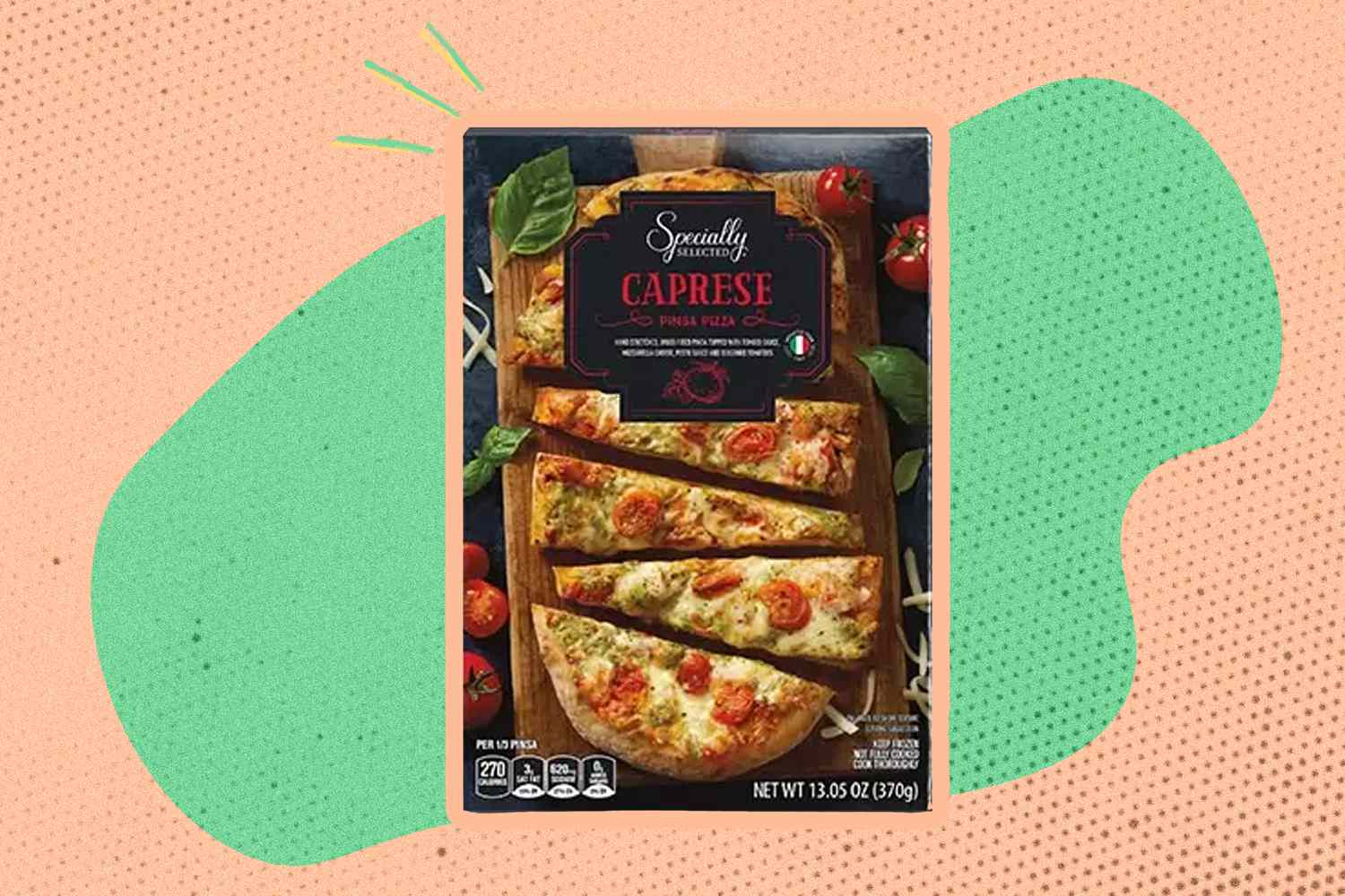 Aldi Pinsa box over a colorful background