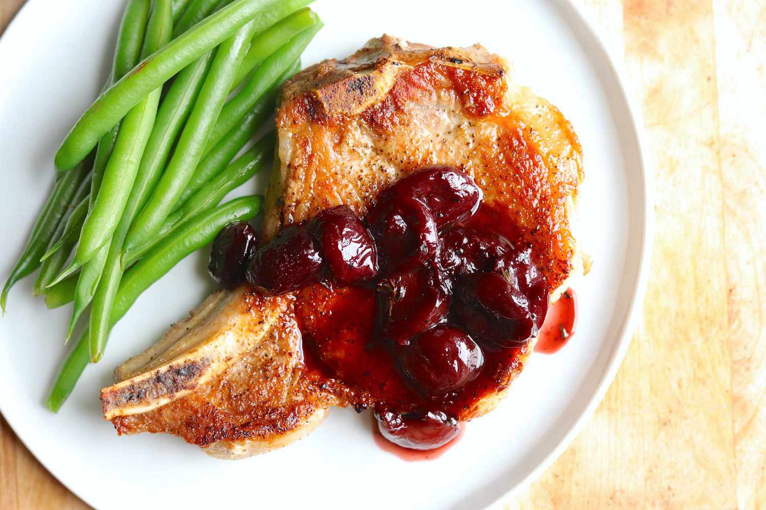 Pork Chops with Cherry Pan Sauce