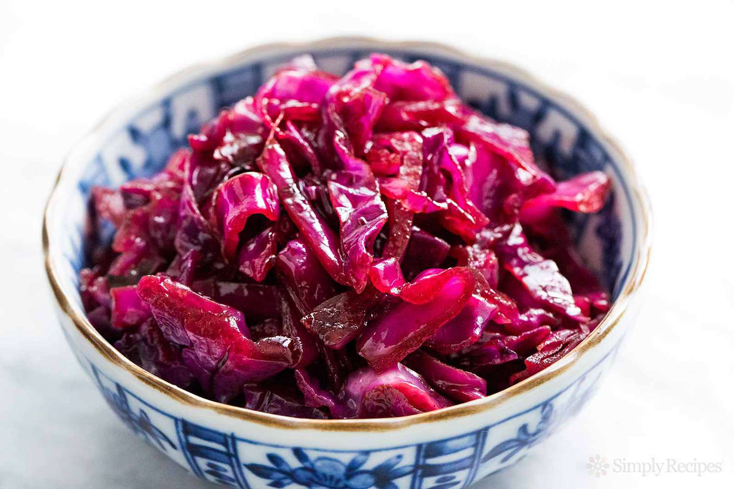 Stovetop Braised German Red Cabbage in a bowl