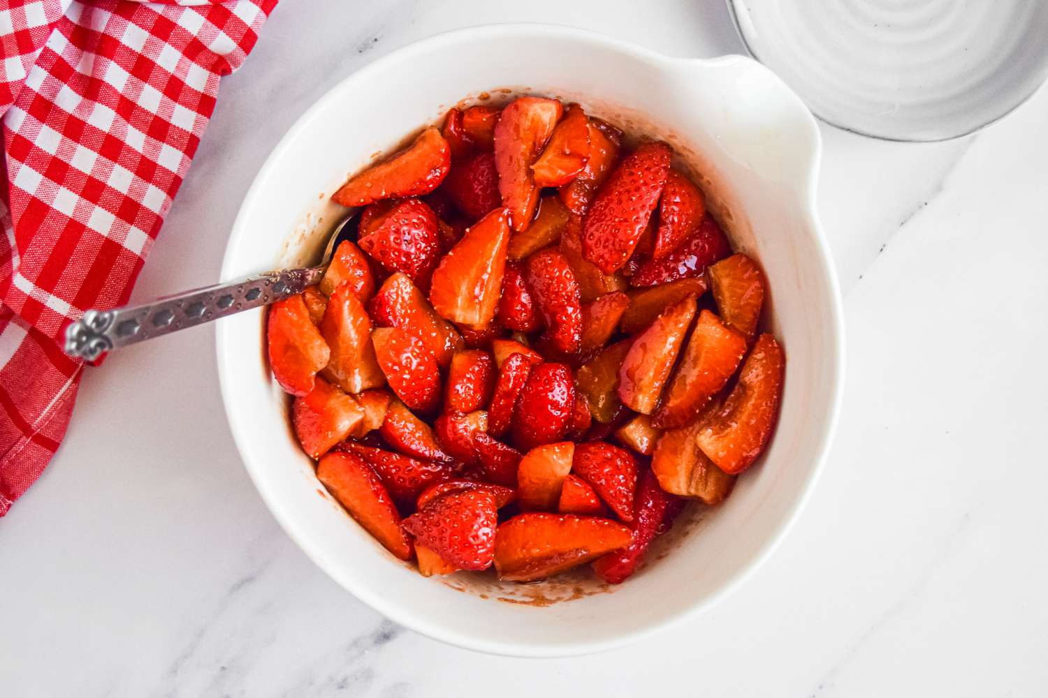 Balsamic Strawberries for Ricotta-Mascarpone Mousse