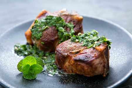 lamb chops with mint chimichurri