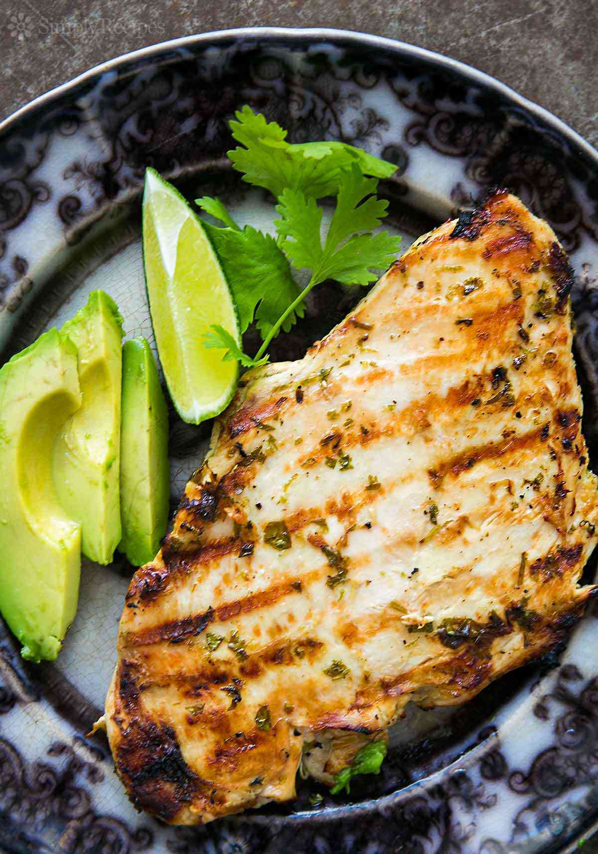 Grilled Cilantro Lime Chicken on plate