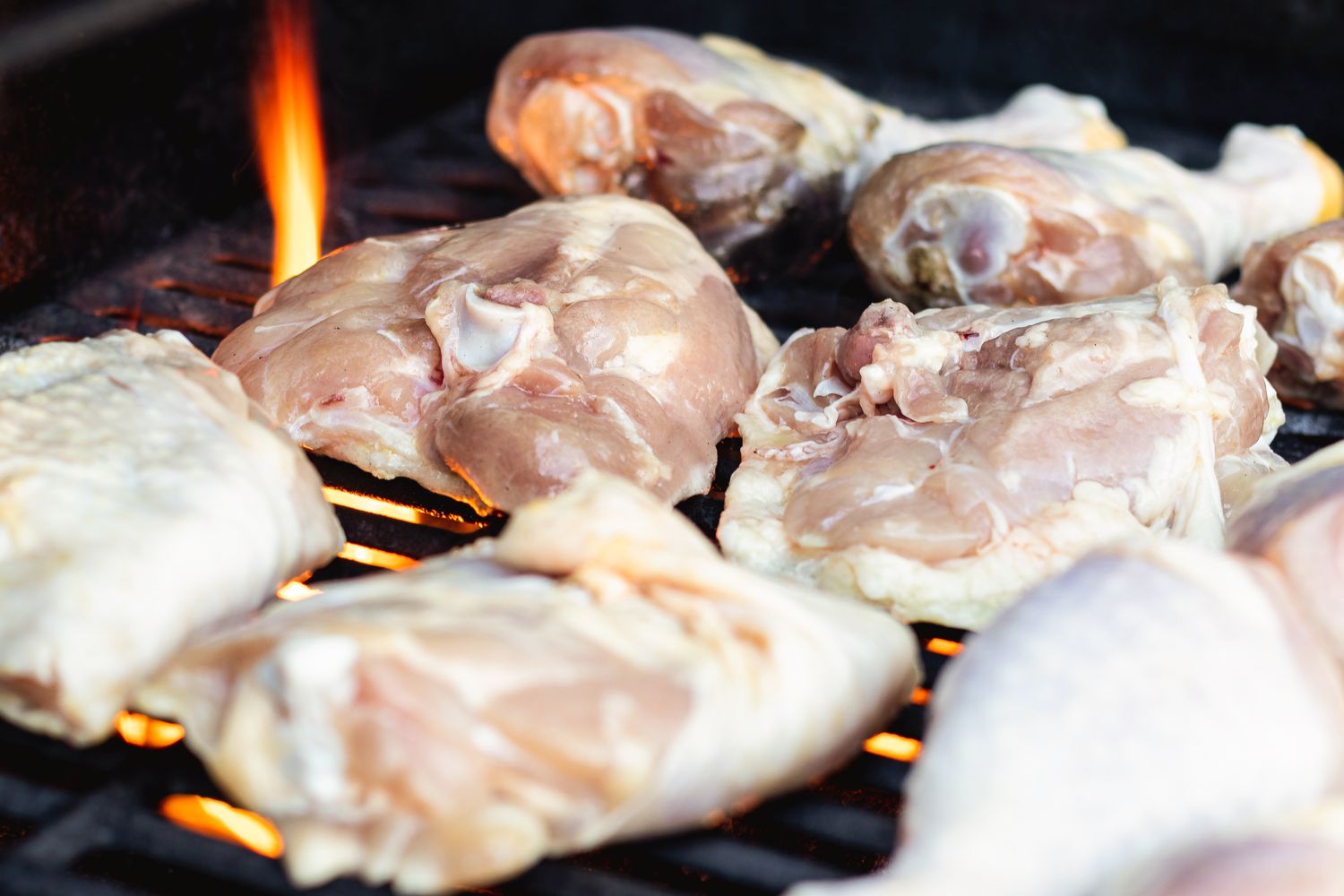 Grilling BBQ Chicken.