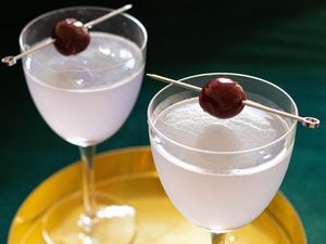 Aviation cocktails made with Crème de Violette and maraschino liqueur