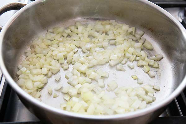 Sautéing Onions in Hot Pan for Corned Beef and Cabbage