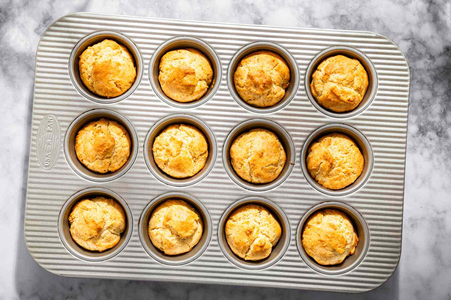 Mayonnaise Muffins in a muffin tin
