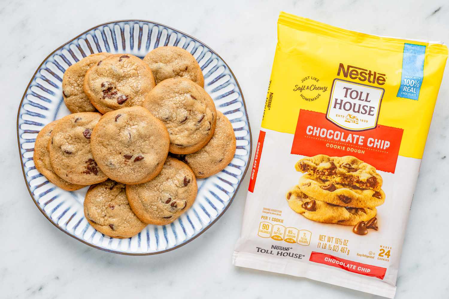 Baked Toll House chocolate chip cookies