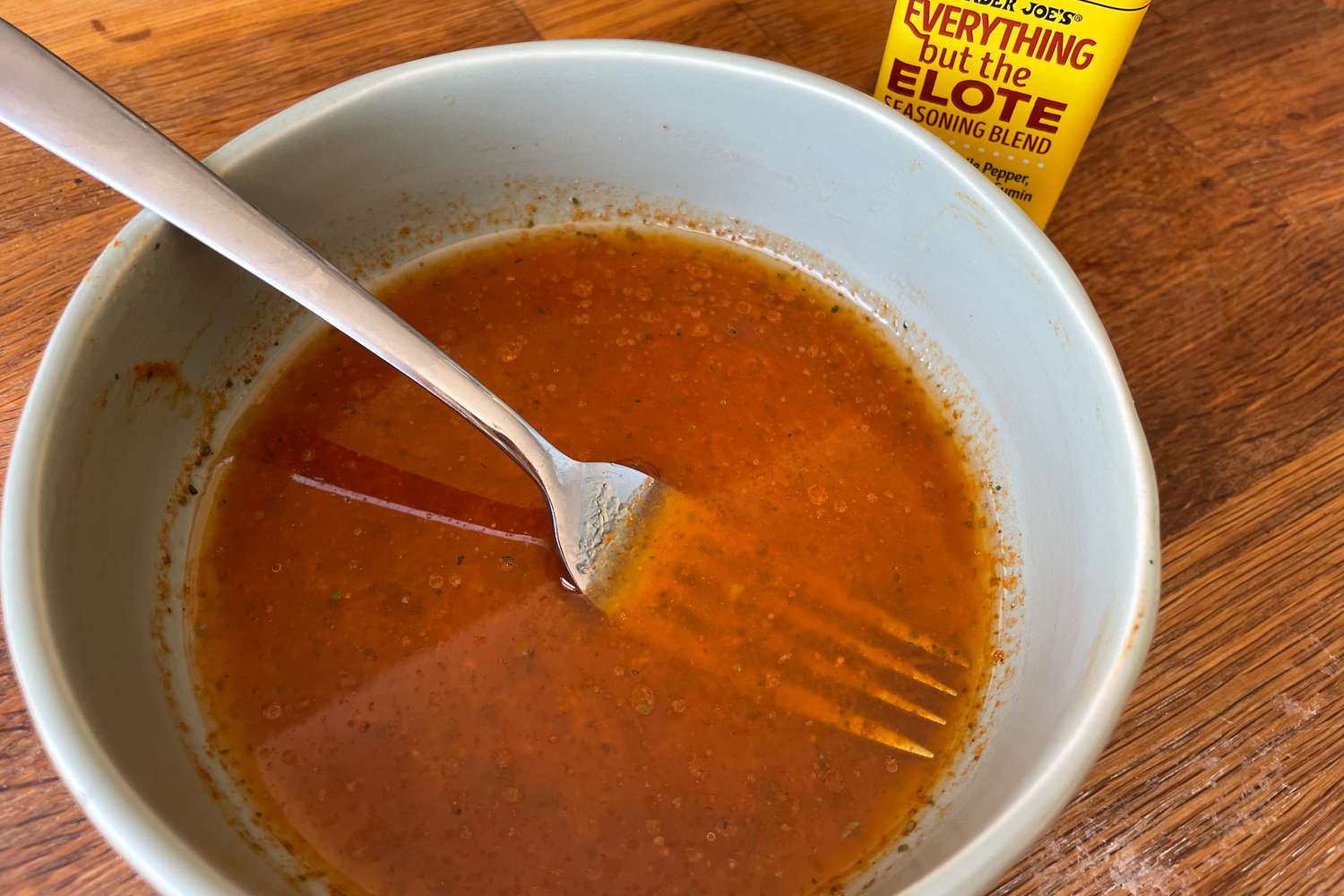 Bowl of Dressing for Cowboy Caviar Recipe