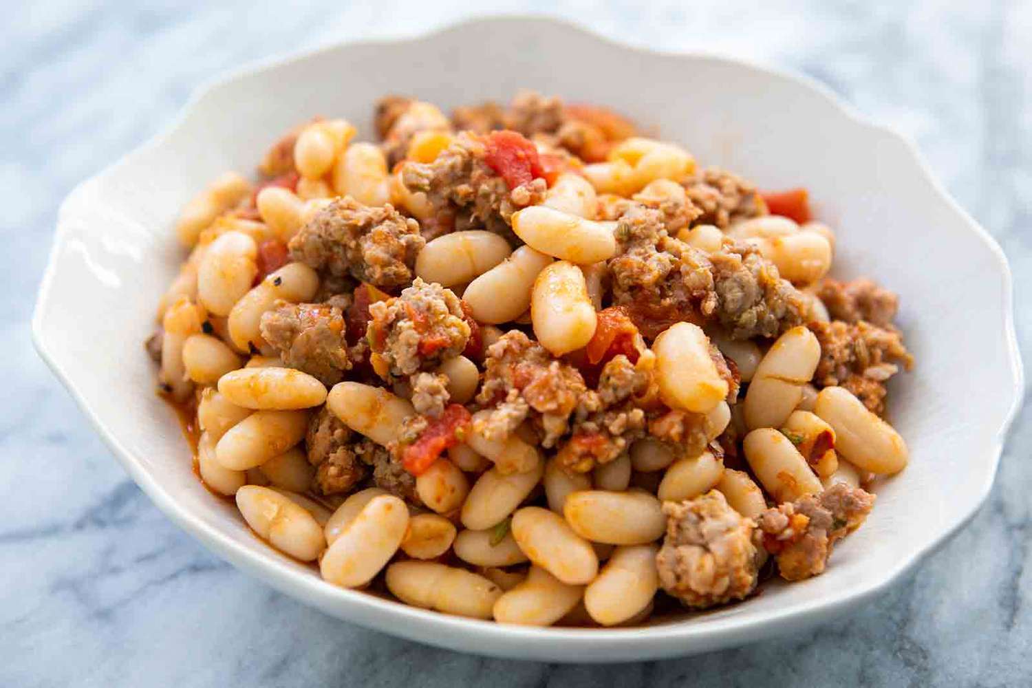 white beans and sausage