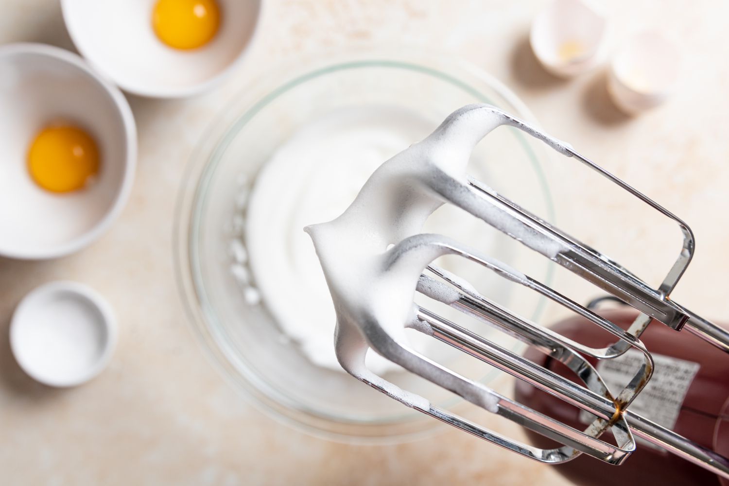 Properly beaten egg whites for a Cloud Eggs recipe