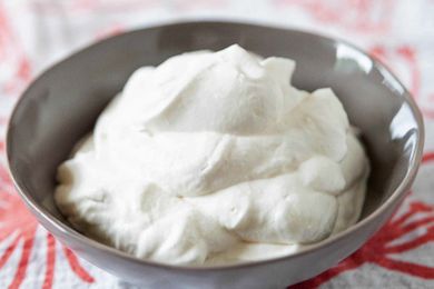 A bowl with whipped cream