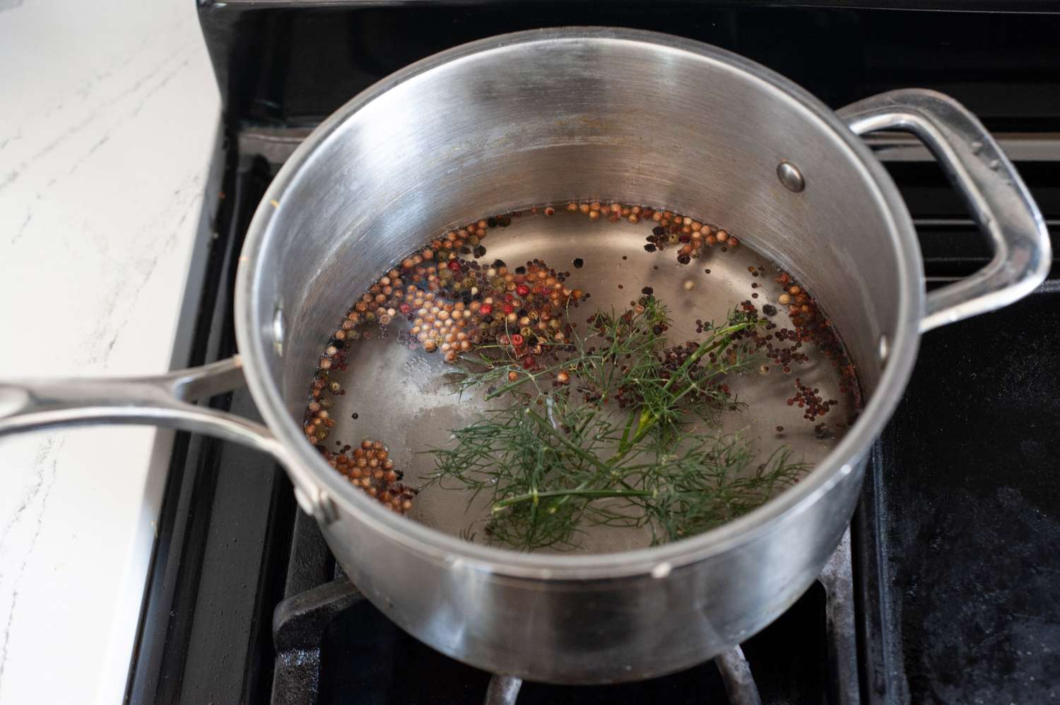 Pot of Pickling Spices and Vinegars