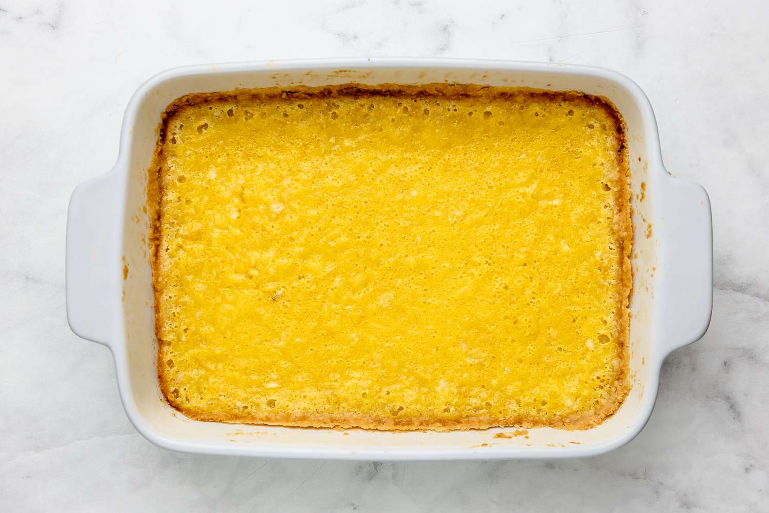 Baked Lemon Bars in Baking Dish