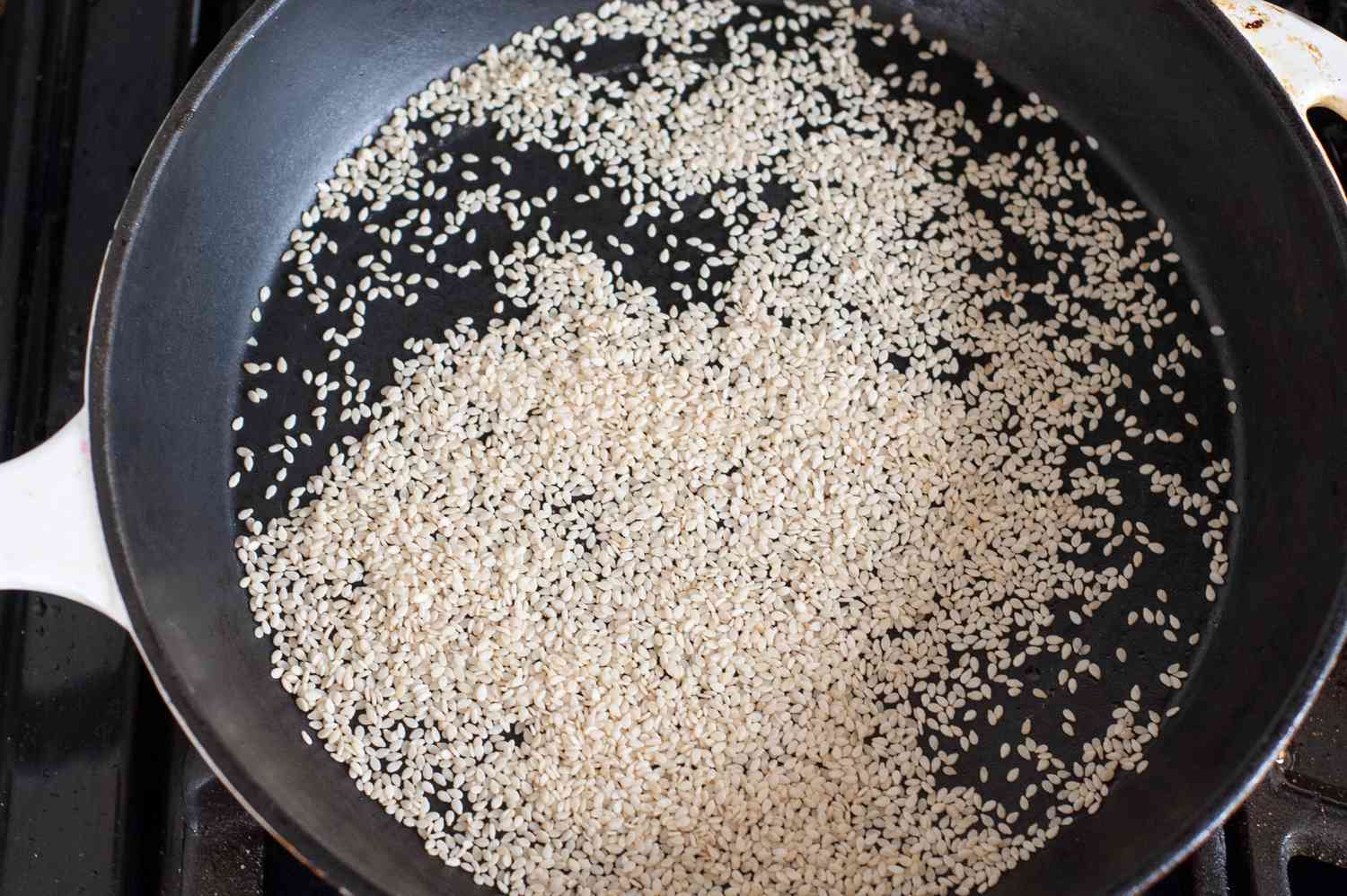 Toast Sesame Seeds for Sesame Dressing