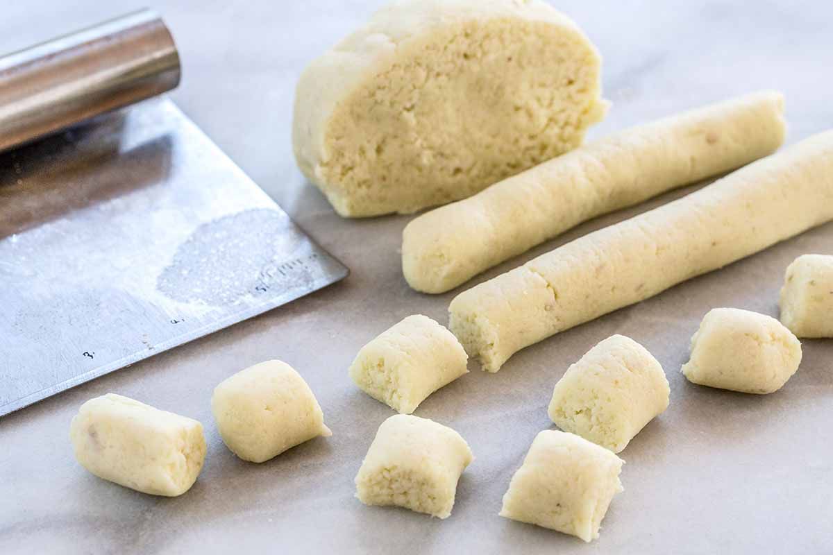 Gluten-Free Cauliflower Gnocchi Recipe cut the dough into small shapes