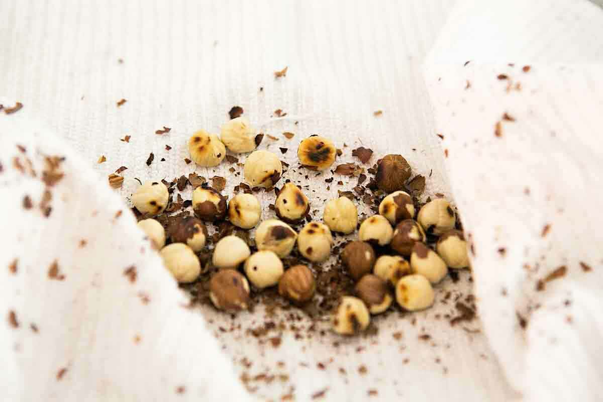 Celery Salad Rub Skins off of hazelnuts