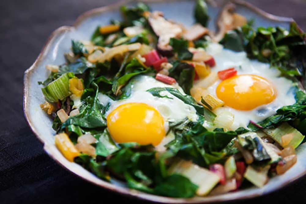 Eggs with Swiss Chard