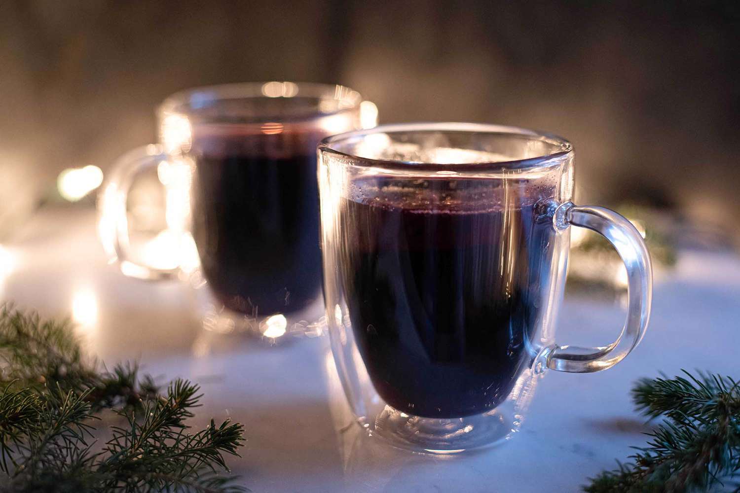 two glasses of mulled wine