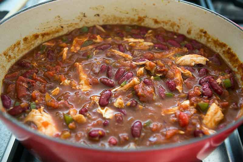Easy turkey chili made with leftover turkey