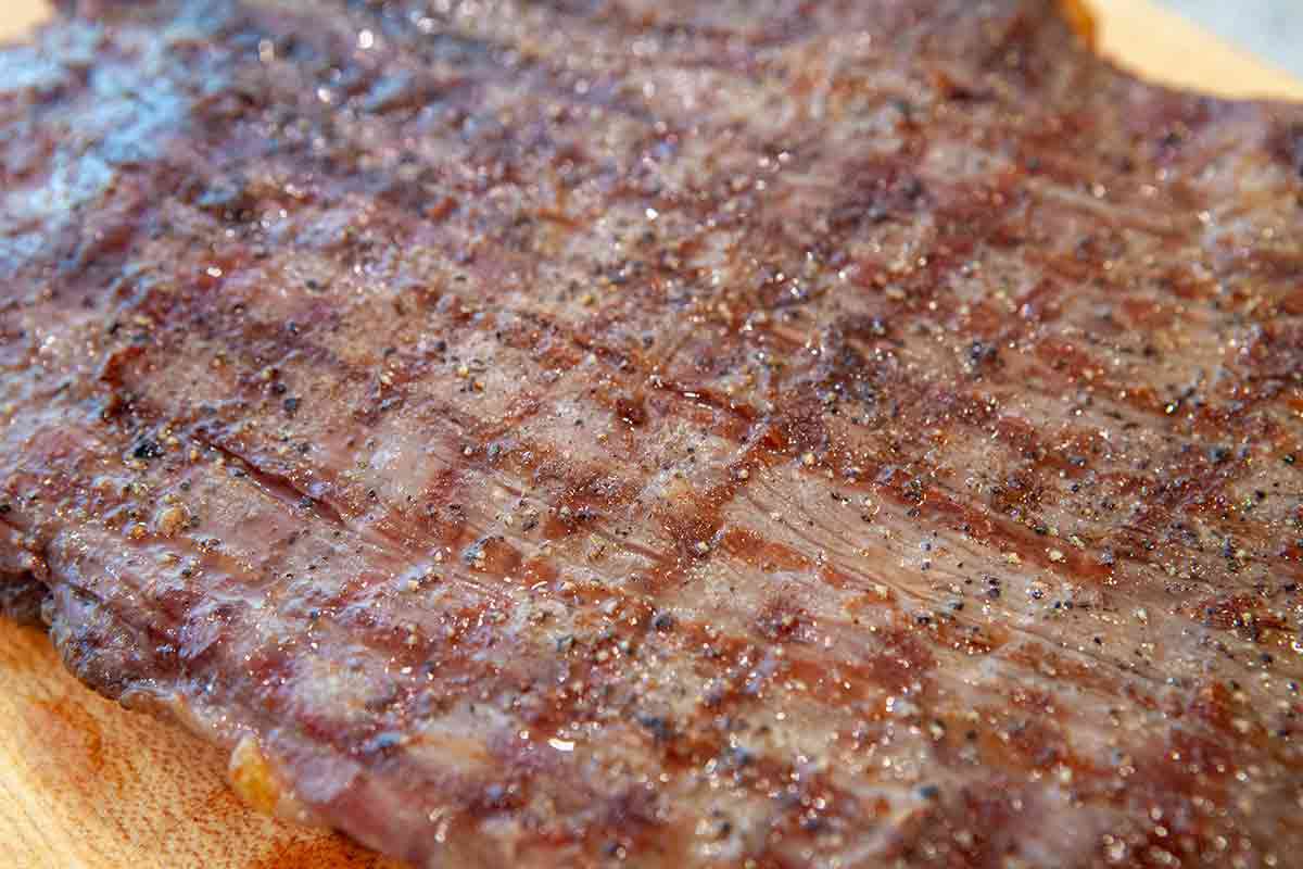grill lines on flank steak