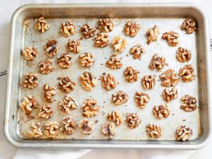 Toasted Walnuts on a Baking Pan